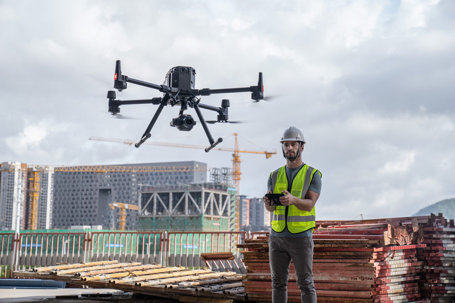 Zenmuse P1 in action conducting aerial infrastructure inspection