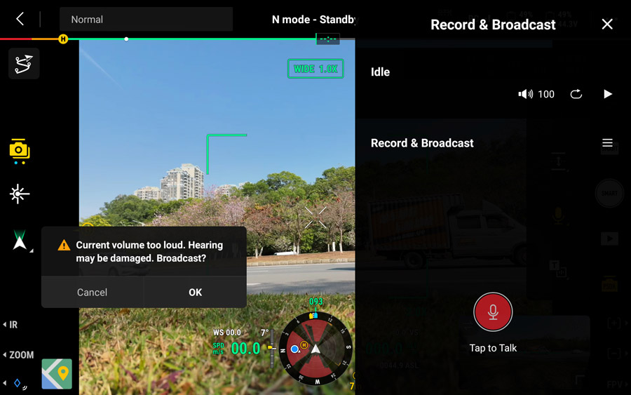 Zenmuse V1 broadcasting during search and rescue operation