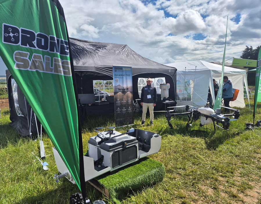 DJI Agras agricultural drone display at Cereals 2026