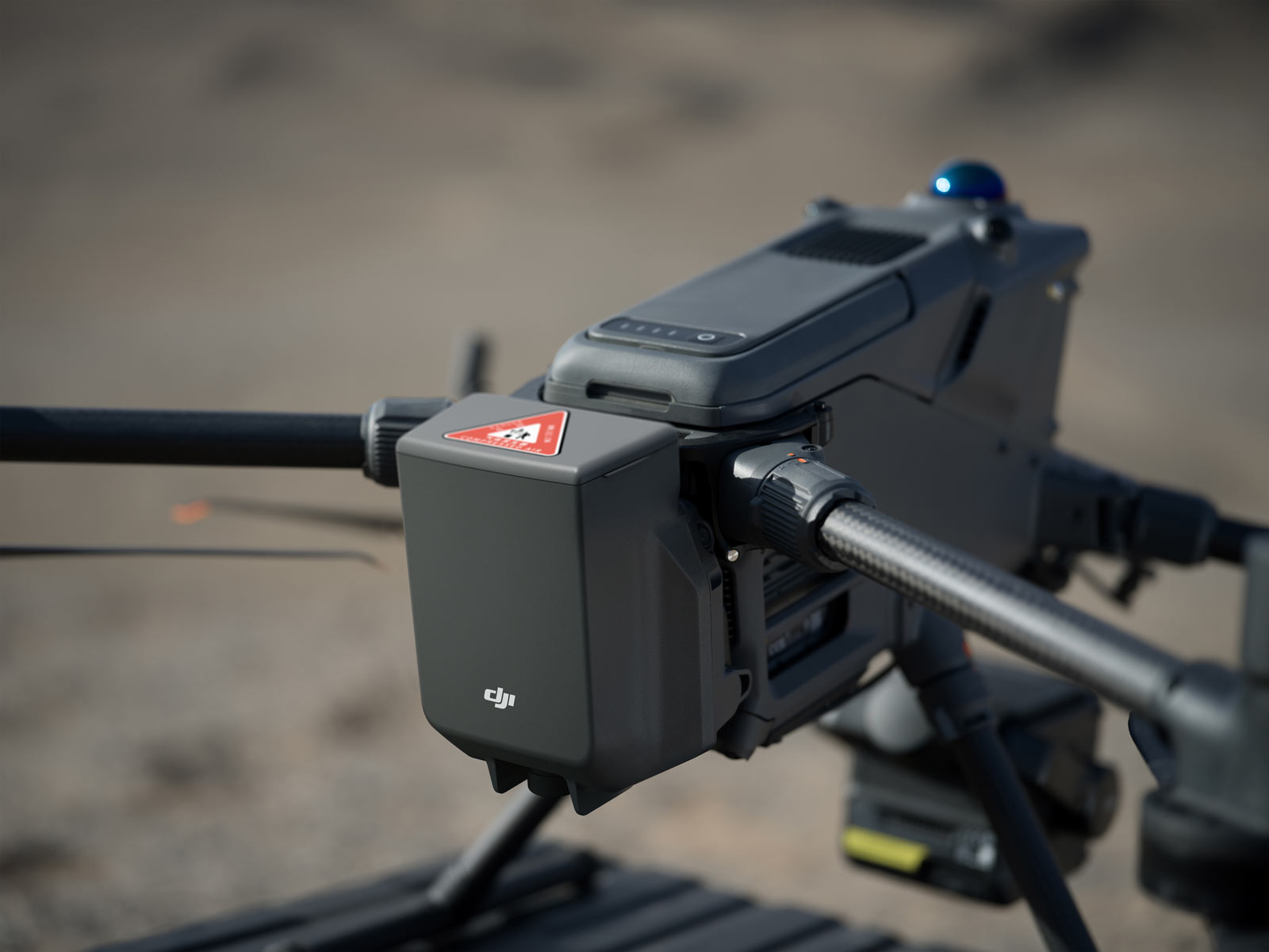 DJI AP100 Parachute unit detailing rear-mount layout
