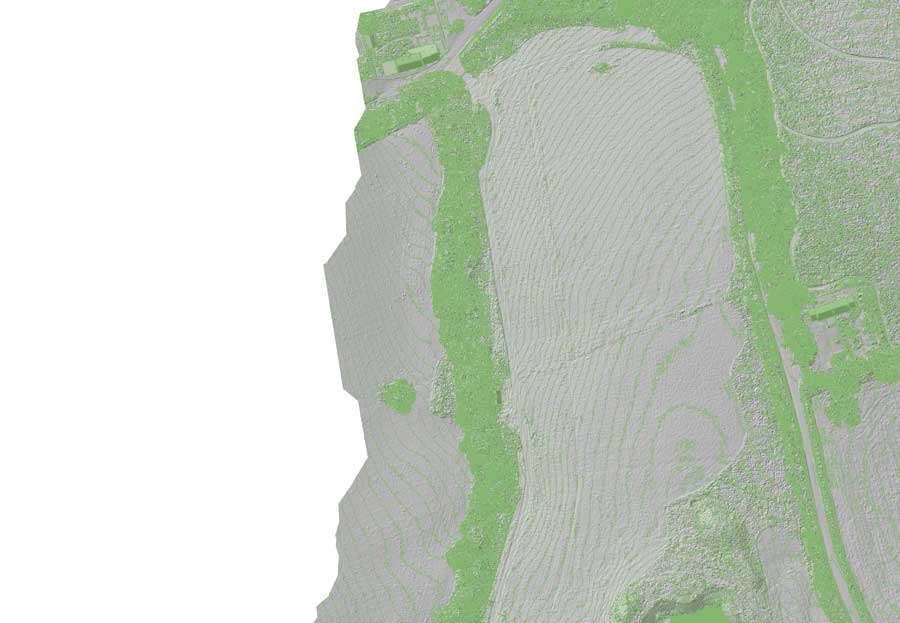 Contour map created from an RTK drone mapping survey